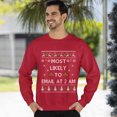 thumbnail image 3 of Funny Christmas Sweatshirt, Funny Christmas Sweatshirt, Most Likely To Email At 2 AM Xmas Sweater, 3 of 5