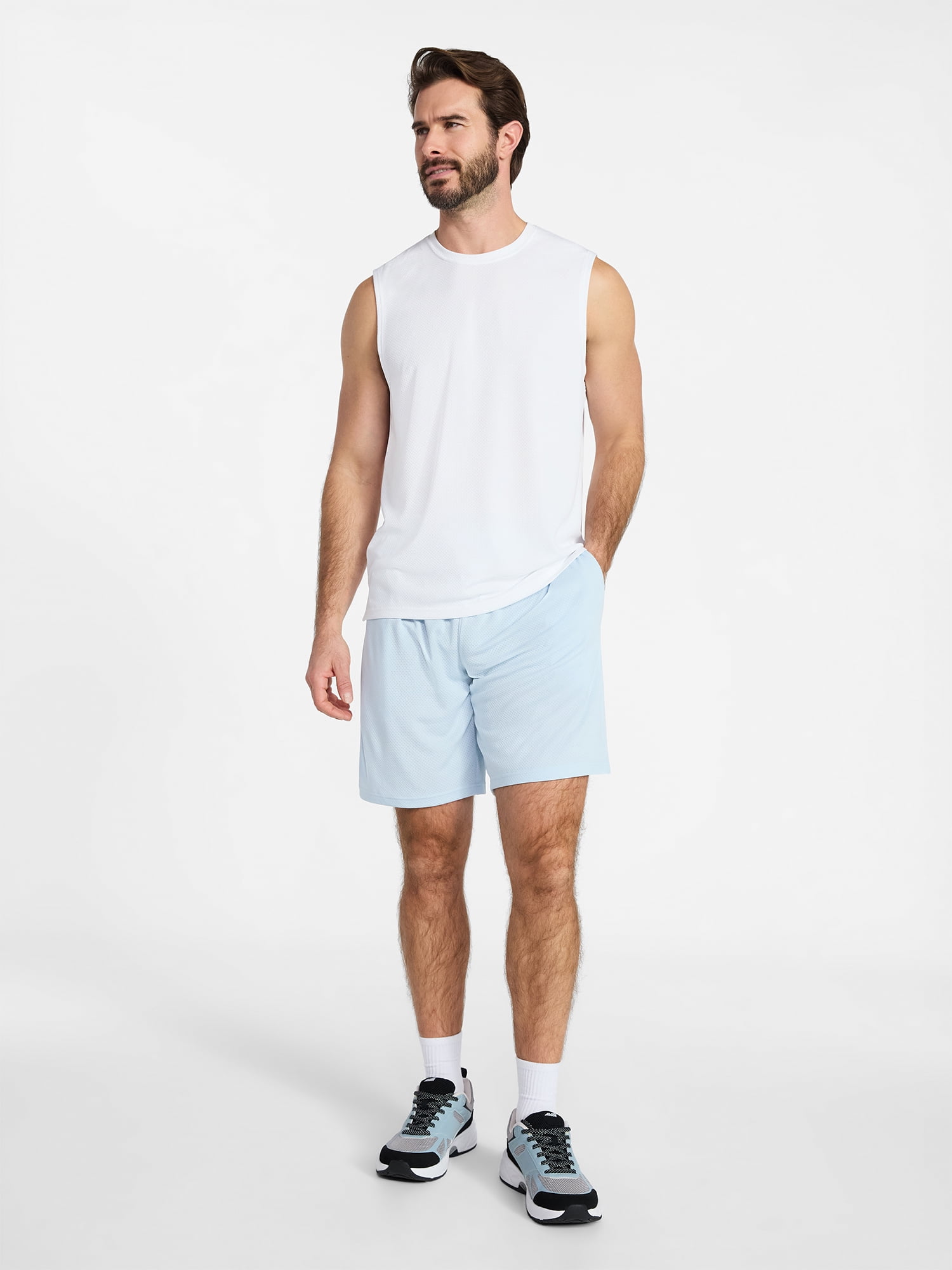 Athletic Works Men's and Big Men's Active Mesh Shorts, 9" Inseam, Sizes XS-5XL
