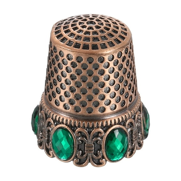 Uxcell Sewing Thimble Stainless Steel Finger Protector Fingertip Thimble Quilting Craft Accessories for Hand Sewing, Red Copper