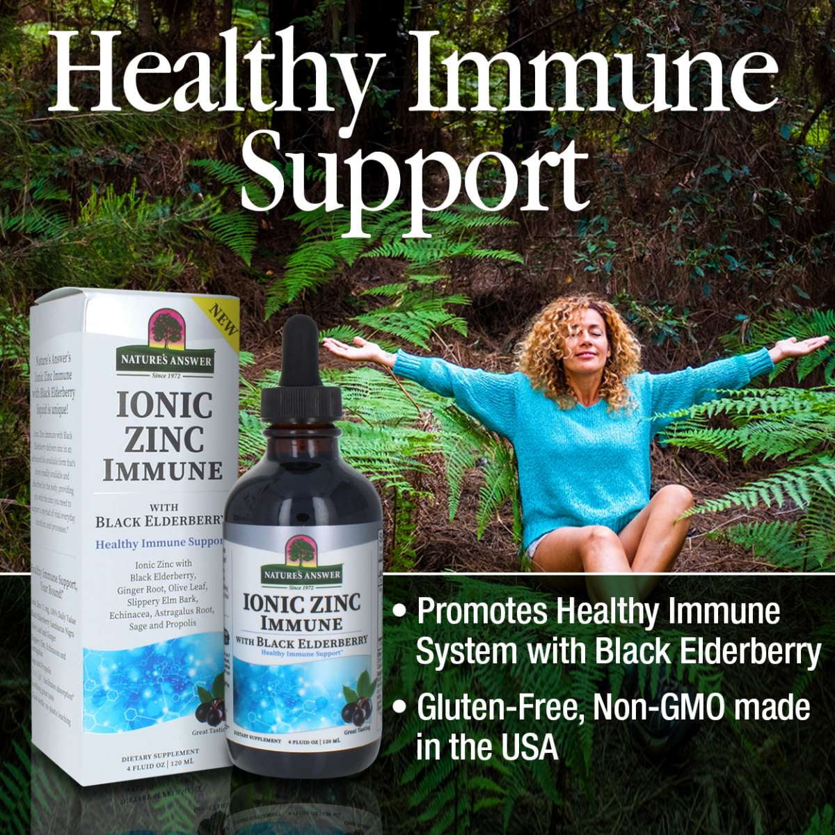 Ionic Zinc Immune with Black Elderberry Liquid 4oz