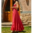 thumbnail image 4 of Women's Y2k Cut Out Backless Maxi Dress Bodycon Long Flowy Dresses Summer Boho Spaghetti Strap Low Cut Cami Dress Clubwear, 4 of 13