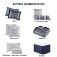 thumbnail image 2 of JERFIT Queen 12-Piece Navy Blue Comforter Set with Paisley Jacquard Design & Cotton Sheets, 2 of 7