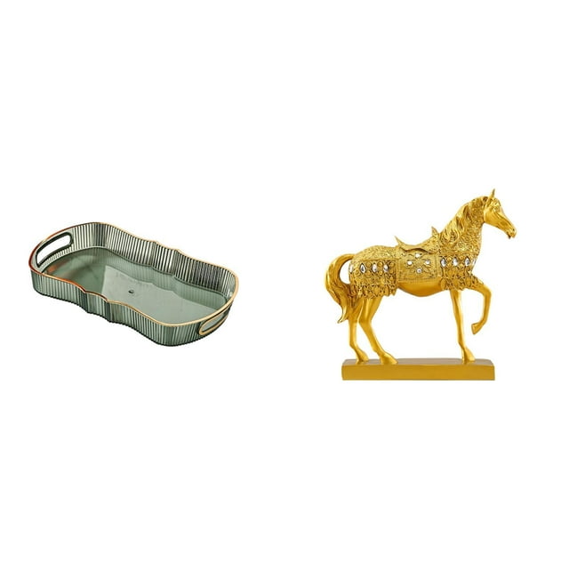 Bandeja de almacenamiento,Bandeja rectangular para servir,ideal para frutas y postres.,Estatuas de caballos,Estatuas de caballos Figura de caballo Figura de caballo,Esculturas de