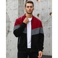 thumbnail image 4 of Fexilor Mens Lightweight Jacket Casual Bomber Jacket Color Block Varsity Coat, 4 of 7
