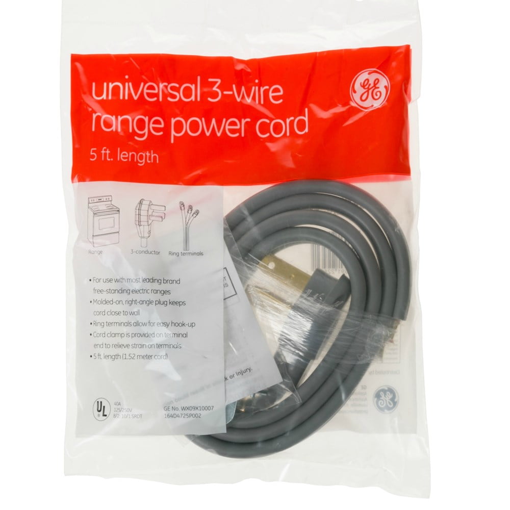 WX09X10007 GE 5' 40amp 3 Wire Range Cord OEM WX09X10007