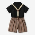 thumbnail image 5 of Fesfesfes Toddler Outfit Boys Short Sleeve Top&Strap Shorts Suit Outfit For Baby Toldders Shirts, Photography Performance Set 3-4 Years, 5 of 9