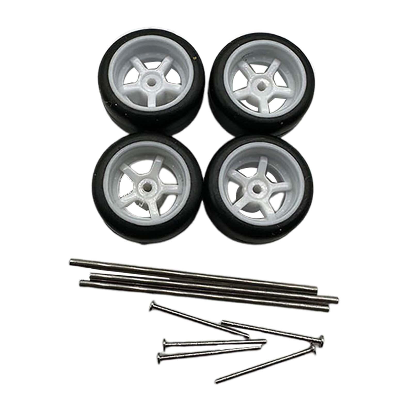 Gatuida – Lot De 5 Paires De Roues Pour Voitures Miniatures – échelle 1/64 – Pneus En Caoutchouc – Axe Solide – Bricolage RC