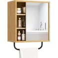 thumbnail image 6 of Bathroom Medicine Cabinet with Mirror, Bamboo Medicine Cabinet Wall Mounted, Over The Toilet Storage with Towel Bar for Bathroom, Small Spaces, 6 of 6