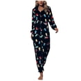 thumbnail image 2 of Combinaison pour Femmes Noël et Automne Col Rond Décontracté et Confortable pour la Maison Flanelle Chaude Style Noël Combinaison Décontractée pour Femmes en Liquidation, 2 of 9