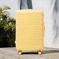 thumbnail image 4 of S-HOME 28 Inch Scratch Resistant ABS Hard Shell Checked Luggage With Four Multi-Directional Wheels And Combination Lock, Yellow, 4 of 20