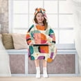 thumbnail image 7 of FORMRS Wearable Blanket Hoodie with Sleeves for Kids Cozy Flannel Sweatshirt, Beige Abstract, 7 of 7