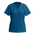 thumbnail image 4 of Cavosen Womens Scrub Sets Stretch 2 Piece with 3 Pockets Easy Care Quick Dry V Neck Short Sleeve Scrub Tops Drawstring Long Pants Workwear Solid Nursing Uniform Comfortable, 4 of 9