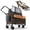 Brown, variant on Heavy Duty Folding Wagon, 2-in-1 Collapsible Cart, 400lb Capacity, All-Terrain Wheels w/Brakes & Side Pockets, Black