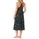 thumbnail image 3 of INSPIRAR CHIC Vestido de pijama para mujeres en el Día de la Madre, tirantes cruzados, escote redondo, camisón largo, color negro luna, 3 of 6