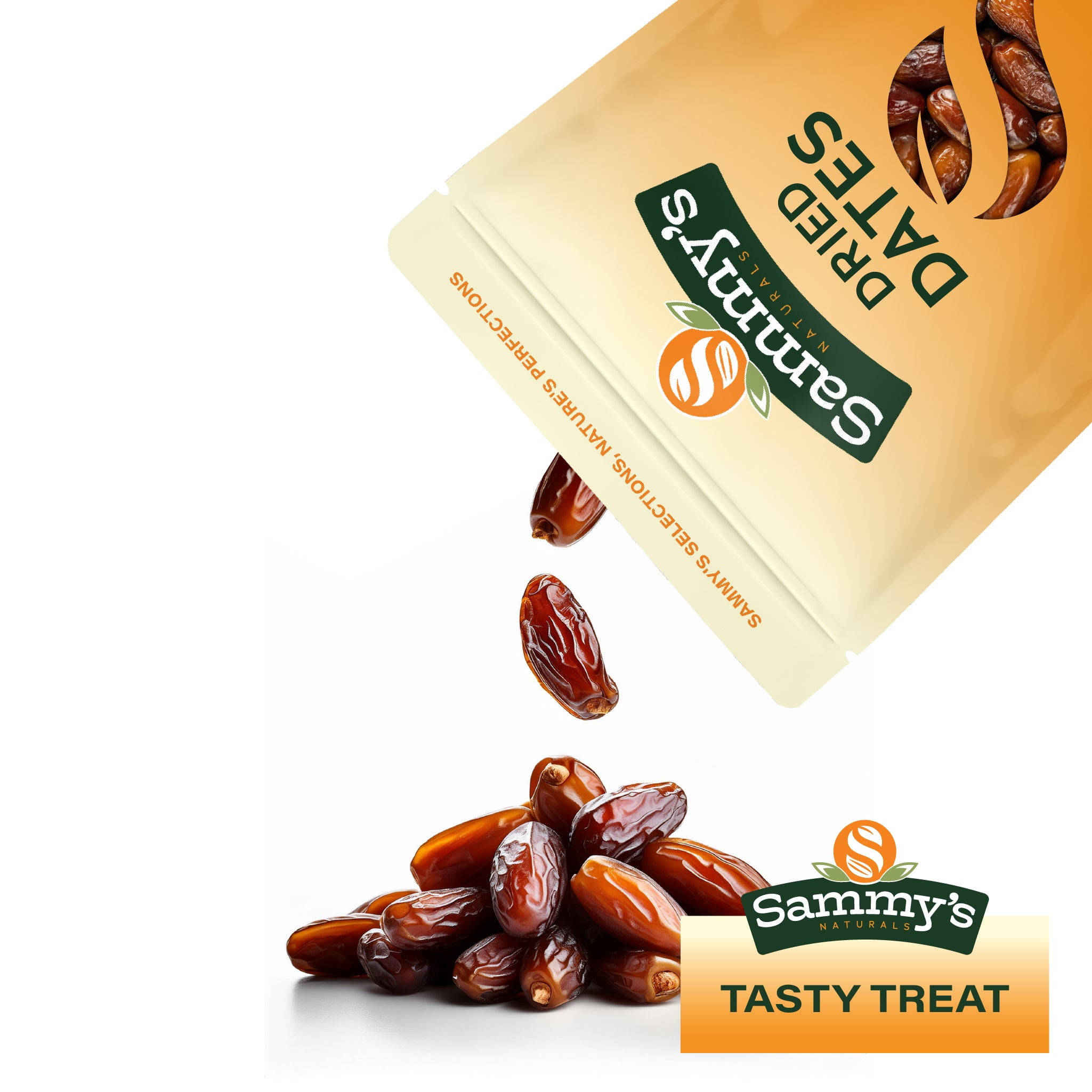 Sammys Naturals Deglet Noor Dates, Pitted, No Sugar Added (32oz - 2 lbs) Non-GMO, Vegan