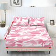thumbnail image 6 of Pzuqiu Pink Camo 3 Piece Bed Sheet Set for Women Breathable Microfiber,Soft Comfort Surface,3 Pieces Bed Sheets Set with 2 Pillowcases,Perfect for Bedroom,Nursery,Holiday Home Full, 6 of 7