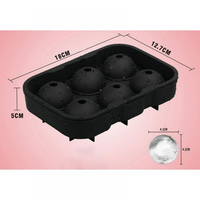 Silicone Sphere Whiskey Ice Ball Maker with Lids,Large Square Ice