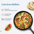 thumbnail image 5 of TINANA 12 inch Pre-Seasoned Cast Iron Skillet with Handle and Dual-Use Insulating Pad, 5 of 7