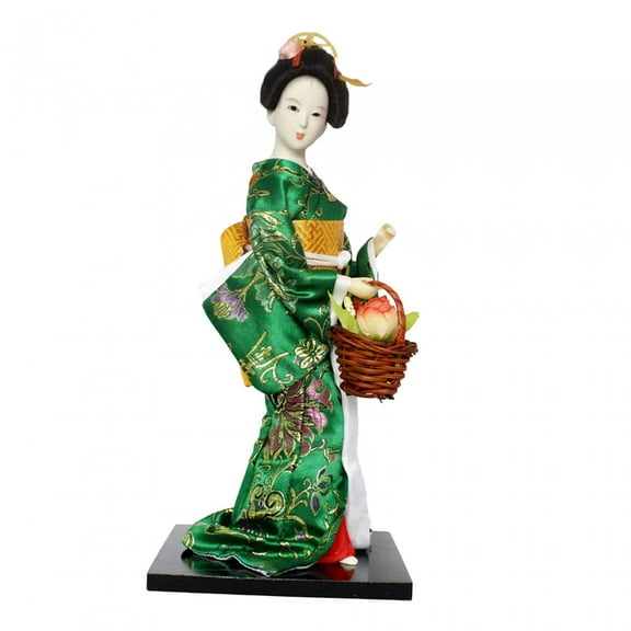 WLPZXP Japanese Geisha 12" Decor Vintage Kimono Dolls Lady Statuette Asian Geisha B