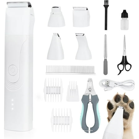 Banral Dog Trimmer for Paws,14 in 1 Cordless Dog Grooming Kit,Low Noise for Small Dogs & Cats