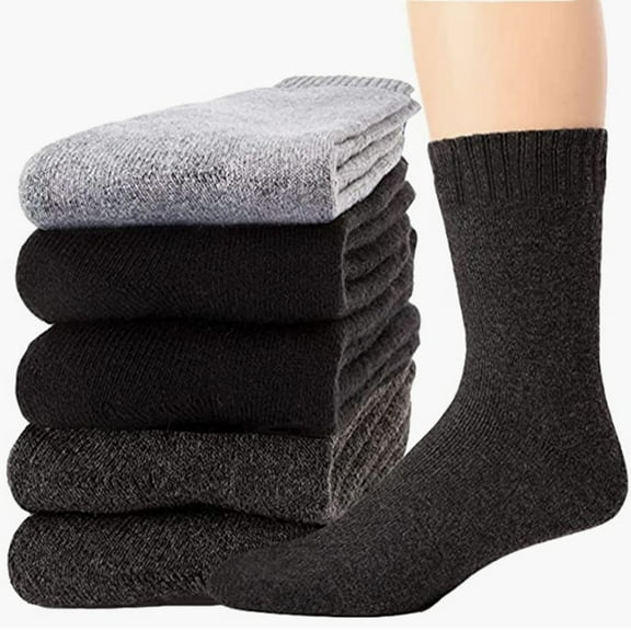 5 Pairs of wool socks for men, Soft and thermo socks for men, Wet socks for men