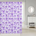 thumbnail image 2 of Manfei Cute Purple Bowtie Shower Curtain 72Wx72L,Fashion Bowknot Heart Print Bathroom Curtain, 2 of 5