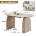 thumbnail image 2 of 59"-90" Extendable Dining Table for 4-8 People, Modern Oval Kitchen Table with Dual Pillar Design, Space Saving Extendable Meeting Table for Small Spaces, Natural, 2 of 7