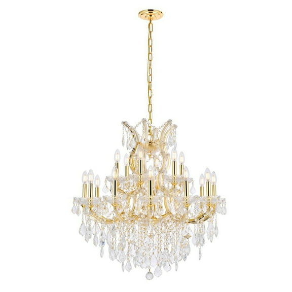 Maria Theresa 19 light Gold Chandelier Clear Royal Cut Crystal