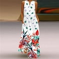 thumbnail image 2 of Sleeveless white Summer Dress Women Beach Casual Elegant Breathable Long Dresses Woman V Neck Floral Print Women's Dress, 2 of 5