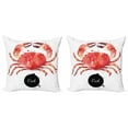 thumbnail image 1 of Ambesonne Animal Throw Pillow Cover 2 Pack, Ink Splatter King Crab, 18", Dark Coral Vermilion, 1 of 2