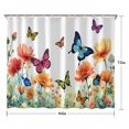 thumbnail image 5 of White Butterfly Flower Field Pattern Shower Curtain 84"x72" ,Bathroom Decorative Shower Curtains Set with 12 Hooks,Modern Waterproof Washable Shower Curtain, 5 of 6