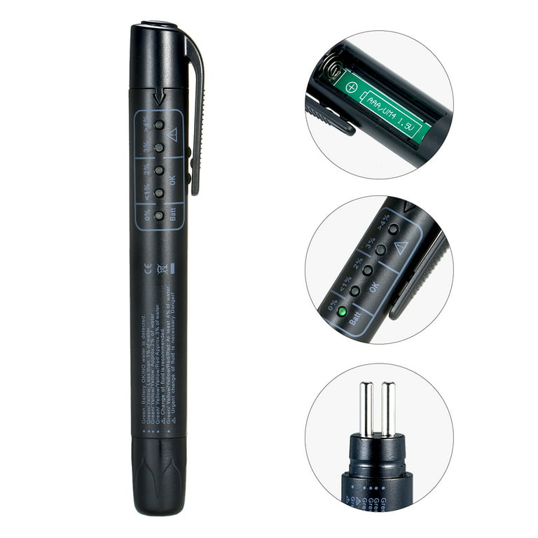 Brake Fluid Liquid Tester Pen Auto Brake Oil Moisture Analyzer with 5 LED  Indicators for DOT3 DOT4 DOT5 
