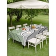 thumbnail image 2 of Rectangle Outdoor Tablecloth With Umbrella Hole And Zipper– Sage Green Vintage Gradient Waterproof Patio Table Cover for Party, Picnic, Backyard, 52"x70" , Minimalist Modern Stripes Grey, 2 of 8