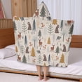 thumbnail image 5 of Beige Christmas Forest Animal Pattern Hooded Bath Towel，50"x30" for Ages 3 To 12 Kids, Quick Dry Lightweight Soft Microfiber Hood Beach Towel Cover Up for Kids, 5 of 7