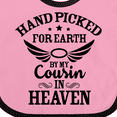 thumbnail image 4 of Inktastic Handpicked for Earth by My Cousin in Heaven with Angel Wings Boys or Girls Baby Bib, 4 of 4
