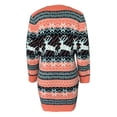 thumbnail image 5 of Seyurigaoka Women's Juniors Christmas Sweater Dress, Long Sleeve Round Neck Knit Dress, 5 of 8