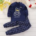thumbnail image 2 of NOLDARES Toddler Infant Baby Boy Outfits 2 Piece Long Sleeve T-Shirt Casual Joggers Pants Cartoon Print Clothes Clothing Set(Navy,5-6 Y), 2 of 6