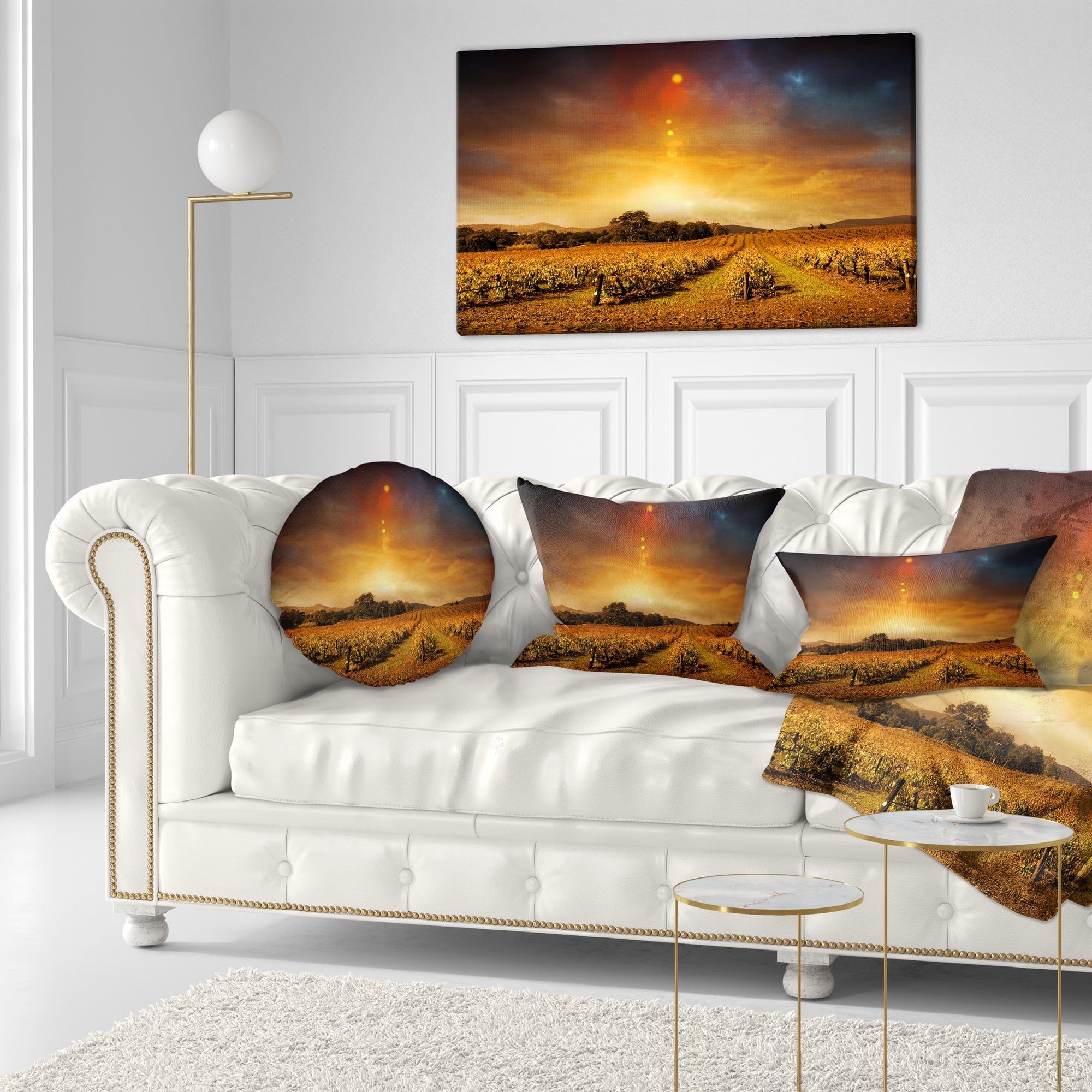 Designart 12" x 20" Yellow Polyester Throw Pillow