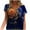 Dark Blue, variant on Aoochasliy Blouses for Women Fashion Womens Tops Summer V-Neck Print Short Sleeve T-Shirt Casual Loose Blouse Christmas