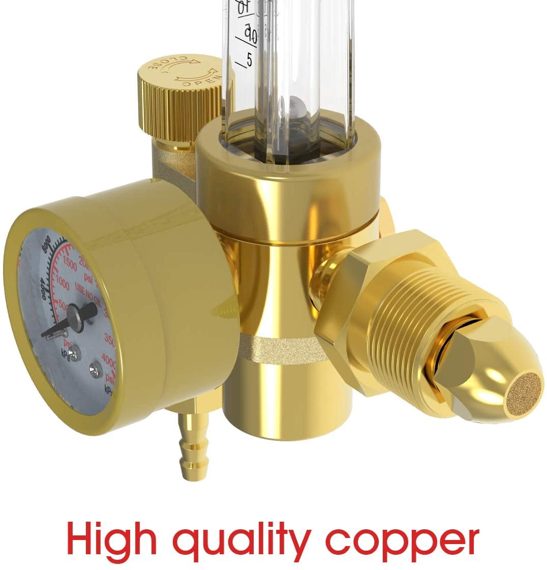 YesWelder Durable Argon/CO2 Mig Tig Gas Flow Meter, 0-4000 PSI, 1 Piece