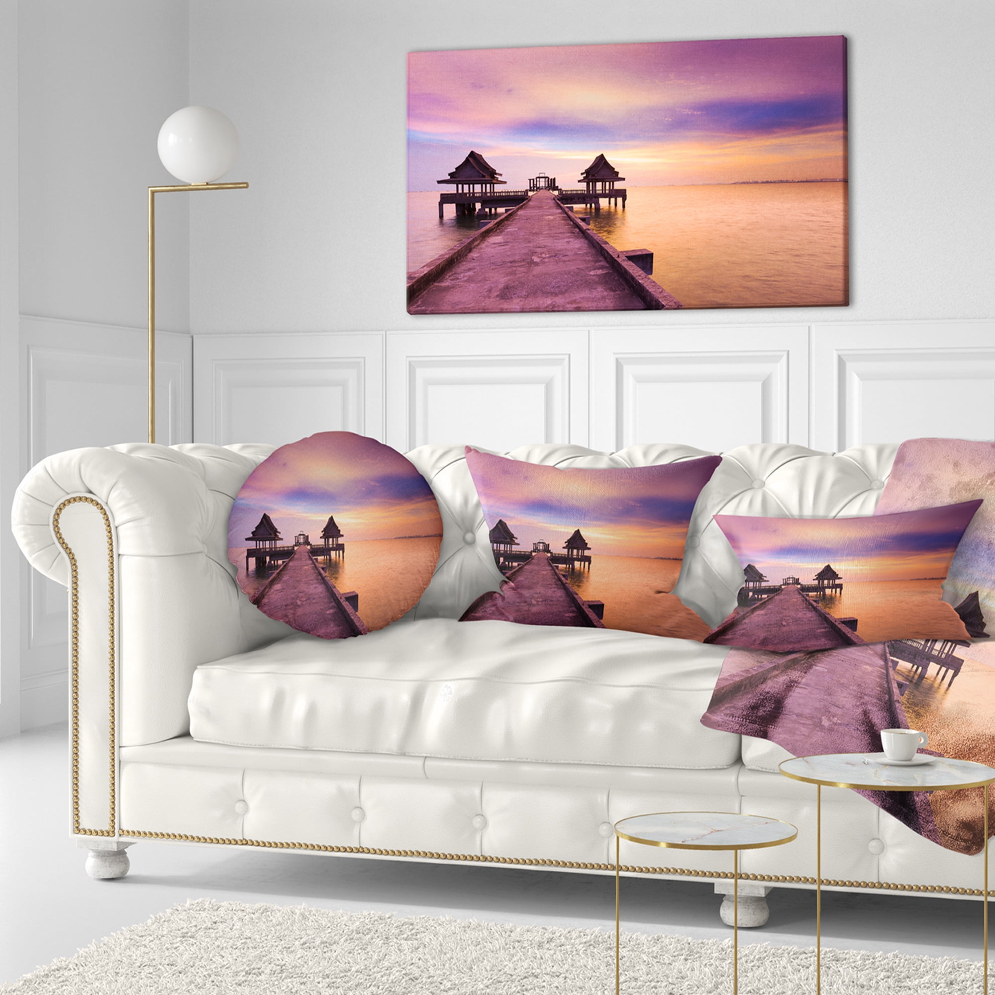 Designart 12" x 20" Multi-color Polyester Throw Pillow