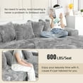 thumbnail image 6 of Advwin 110" Oversized L Shaped Sofa with Chaise, Comfy Plush 2-Piece L-Shaped Sectional Couches with 8 Pillows, Soft Fluffy Upholstered Sofa Bed for Living Room Apartment Bedroom, Light Gray, 6 of 13