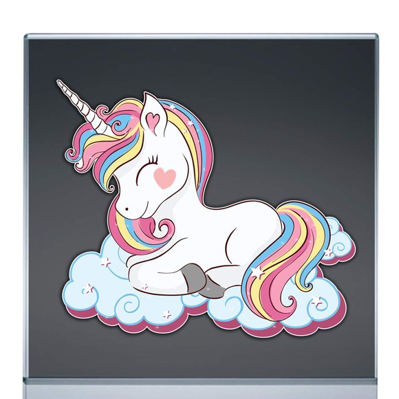 Autocollant Vinyle Couleur Licorne pour Pare-Brise de Voiture Camion (12 Pouces x10.4)