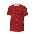 thumbnail image 6 of Wukai Red Glitter Print Men's Short-Sleeved Mesh T-Shirt,Quick-Dry Short Sleeve Workout T-Shirt-X-Small, 6 of 8