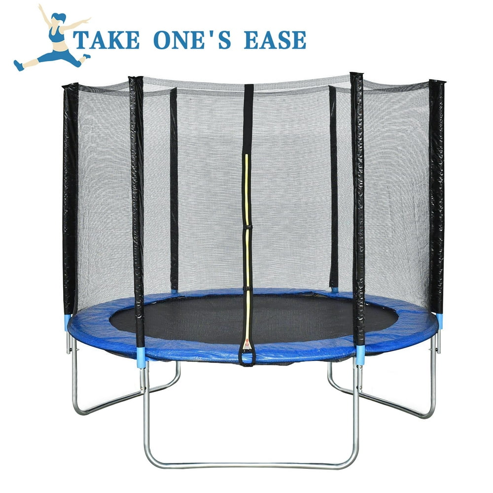 10 FT Trampoline Combo Bounce Jump Safety Enclosure Net W/Spring Pad