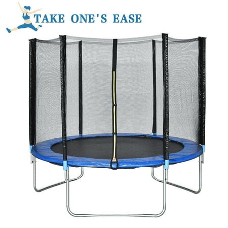 10 FT Trampoline Combo Bounce Jump Safety Enclosure Net W/Spring