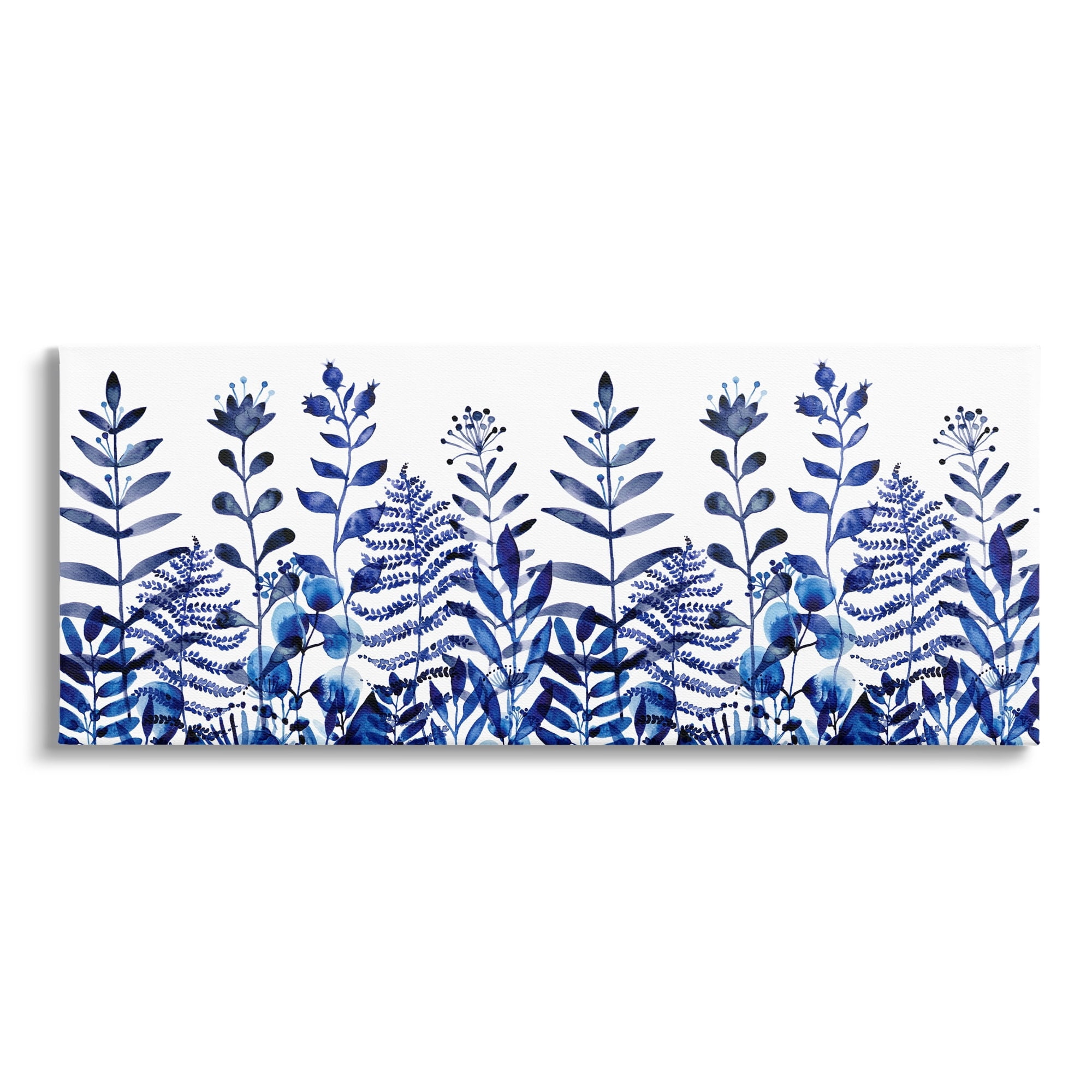 Stupell Industries Blue Sprouting Botanical Herbs Botanical & Floral Painting Gallery Wrapped Canvas Print Wall Art