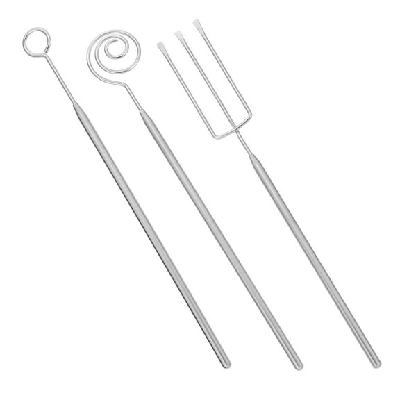 GOOHOCHY 3pcs Chocolate Dipping Forks Stainless Steel Fondue Forks Cake Decorating Tools for DIY Fruits Dessert Coffee Truffles Kitchen Bakeware