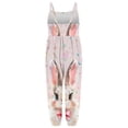 thumbnail image 5 of Girls Easter Jumpsuit Kids Romper Sleeveless Bunny Print with Pockets Pink Spring Outfit Kids Clothes,Size 4 T, 5 of 7