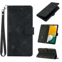 Tarise Phone Case for Samsung Galaxy A13 5G Case, Premium PU Leather Card Holder Wrist Strap Magnetic Closure Flip Stand Function TPU Interior Book Cover for Samsung A13 5G Wallet Case, Black